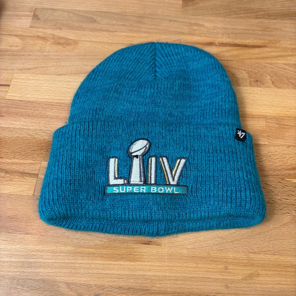 Super Bowl Hat Cap Beanie LIV Blue Winter Florida NFL‎ Football '47